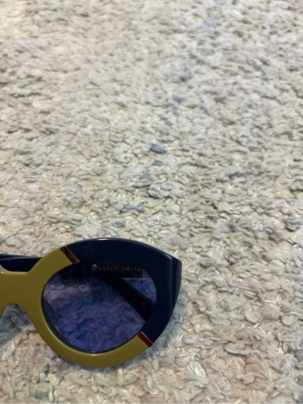 Karen Walker Flowerpatch Sunglasses 1501581 Two Tone Navy Olive Blue Lens